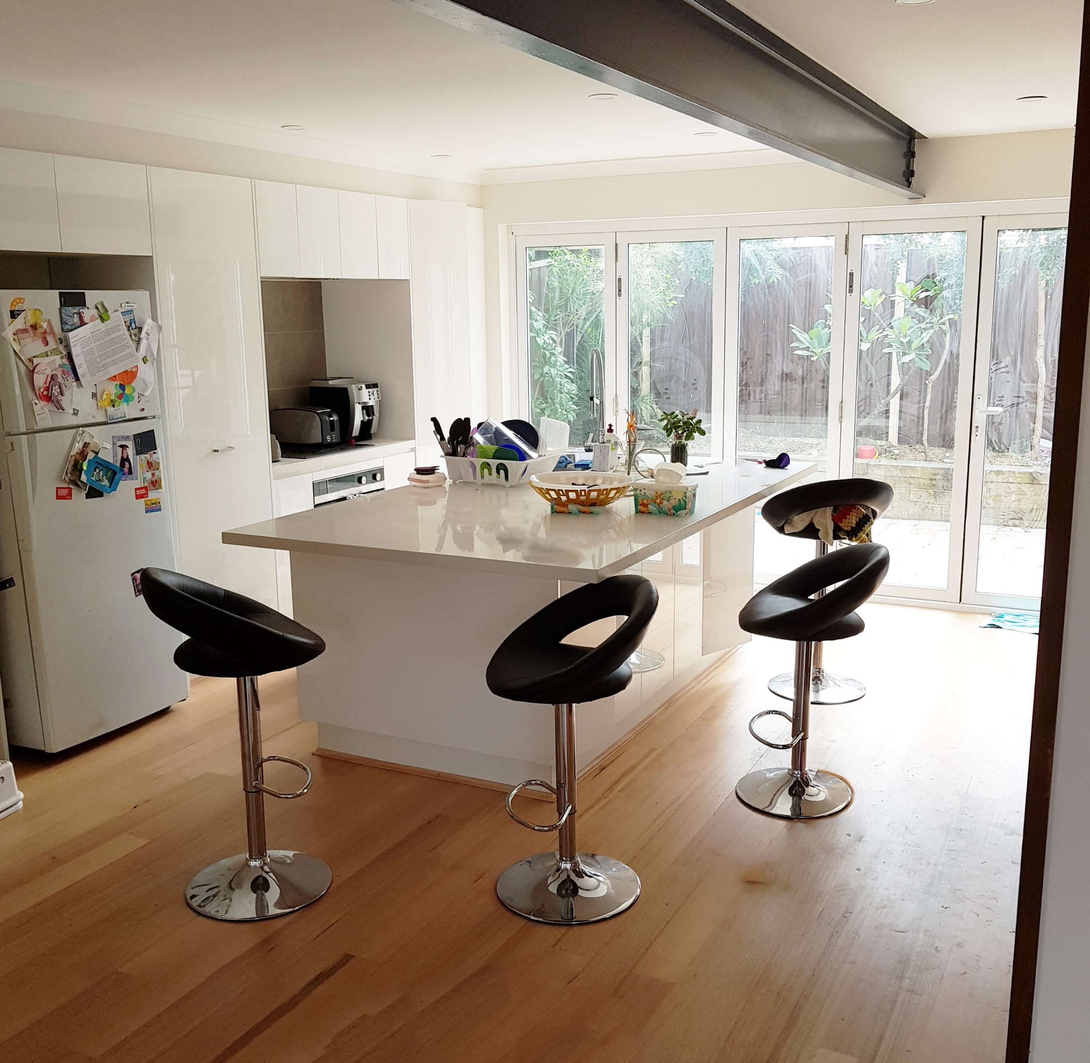 Kitchen living dining layout with bi-fold doors