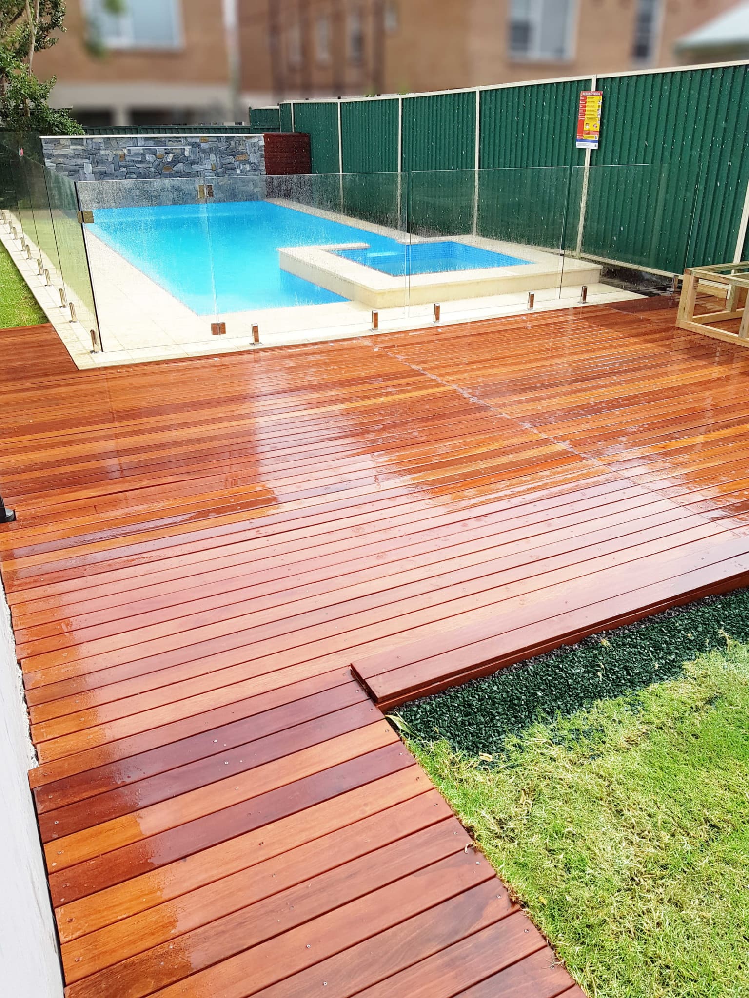 New deck and swimming pool