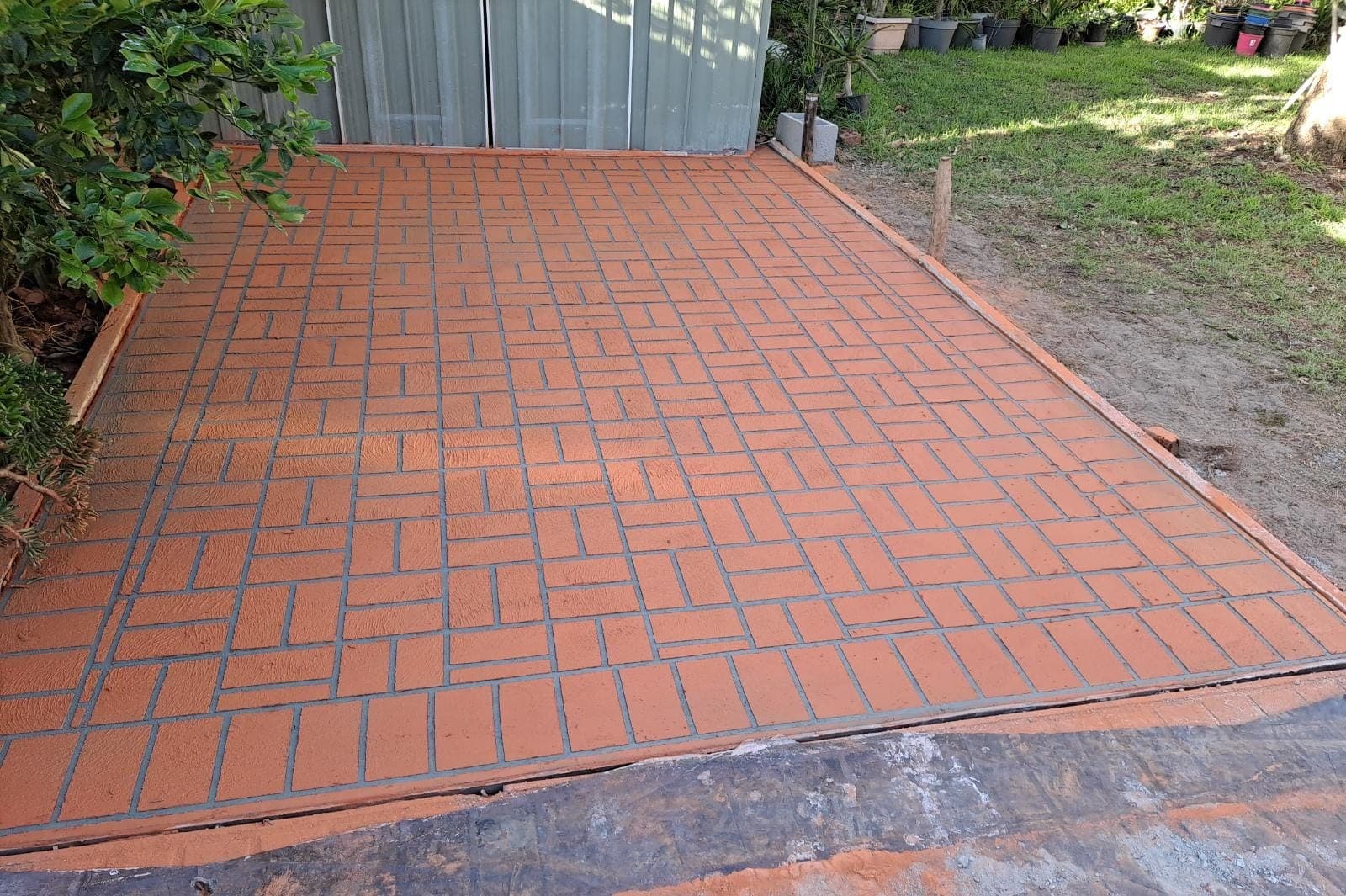 Stenciled driveway